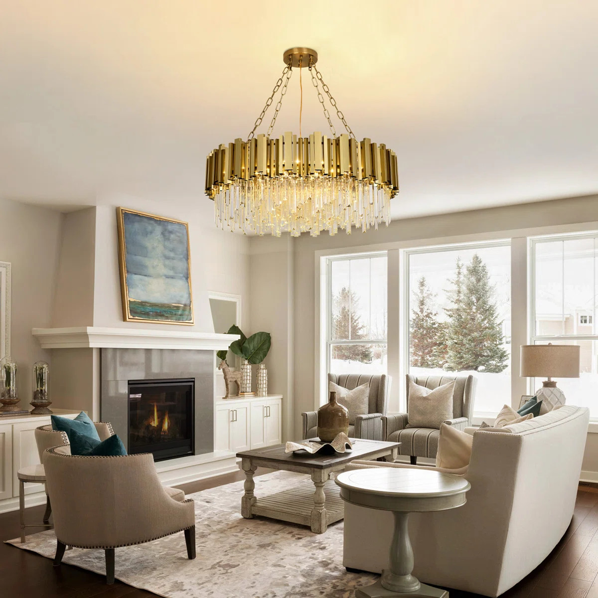 Dimmable Tiered Chandelier With Crystal Accents | Wayfair North America