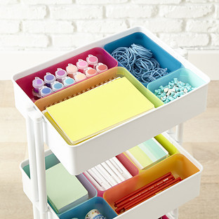 3-Tier Cart Small Organizer Tray Multicolor Pkg/6 | The Container Store