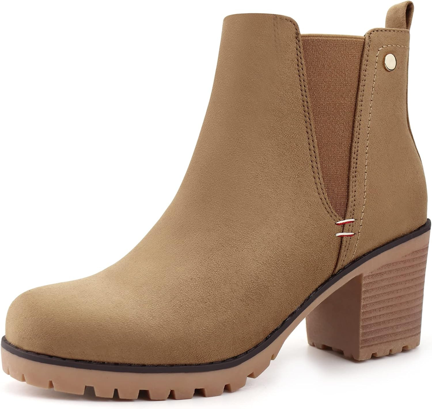 JABASIC Women Suede Ankle Booties Slip On Chelsea Boots | Amazon (US)