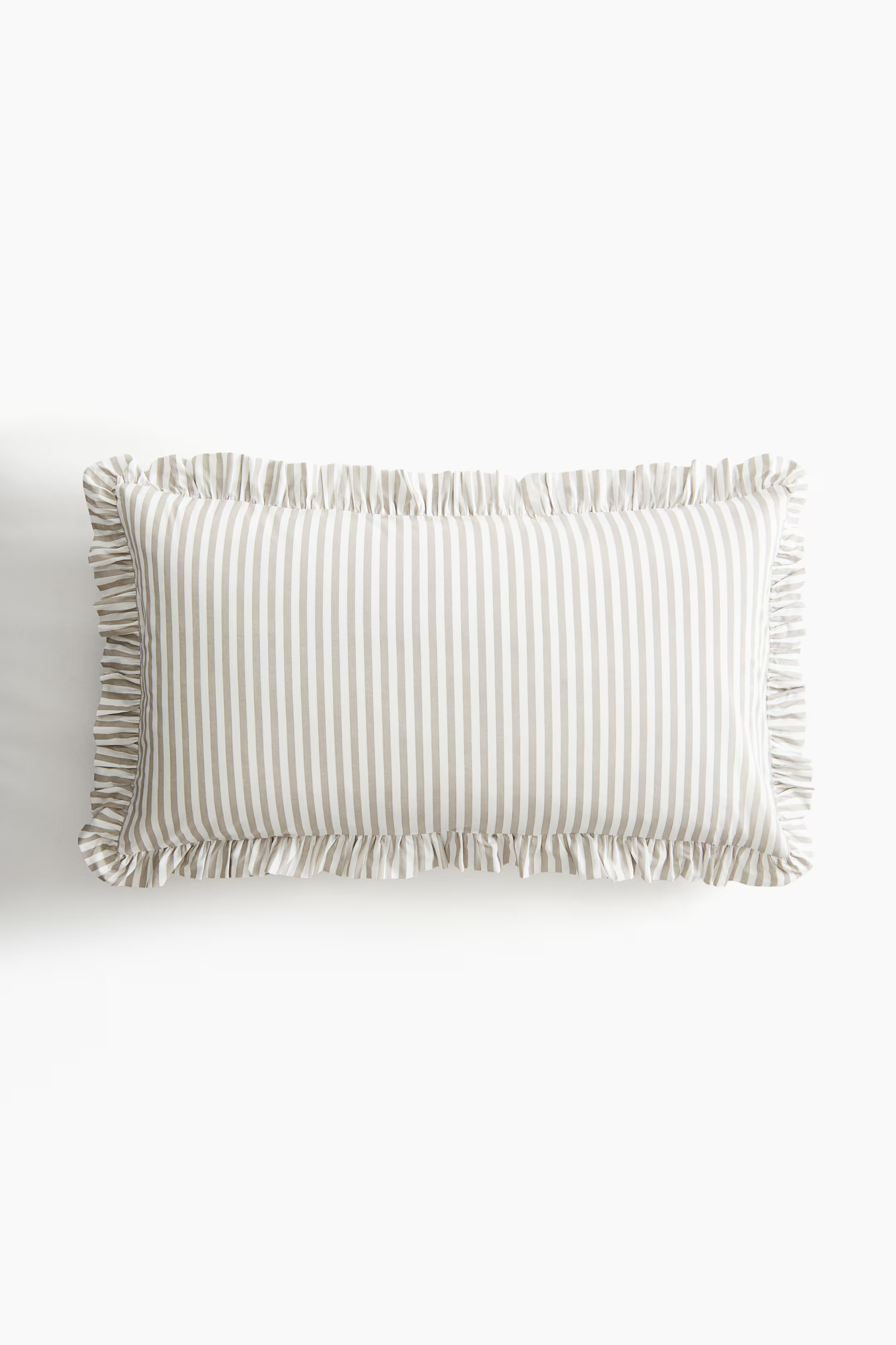 Printed Cotton Pillowcase - Beige/striped - Home All | H&M US | H&M (US + CA)