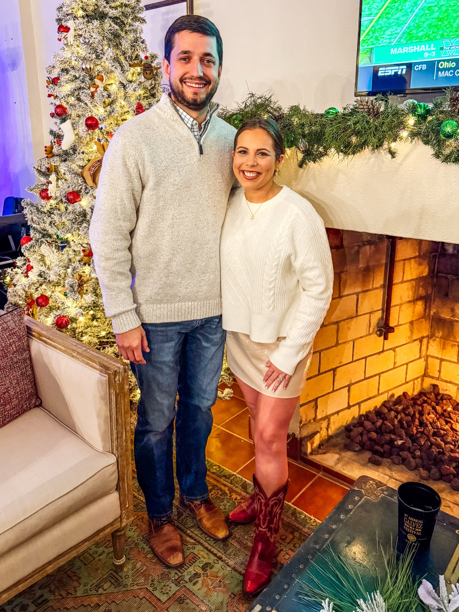 A cutie Christmas outfit with a pop of red!! This outfit was so affordable from Target! 

Sequin skirt, red boots, western boots, mini skirt, sequin skirt, Christmas outfit, party outfit 

#LTKFindsUnder50 #LTKMidsize #LTKHoliday