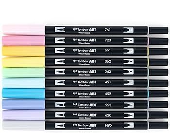 Tombow 56187 Dual Brush Pen Art Markers, Pastel, 10-Pack. Blendable, Brush and Fine Tip Markers | Amazon (US)