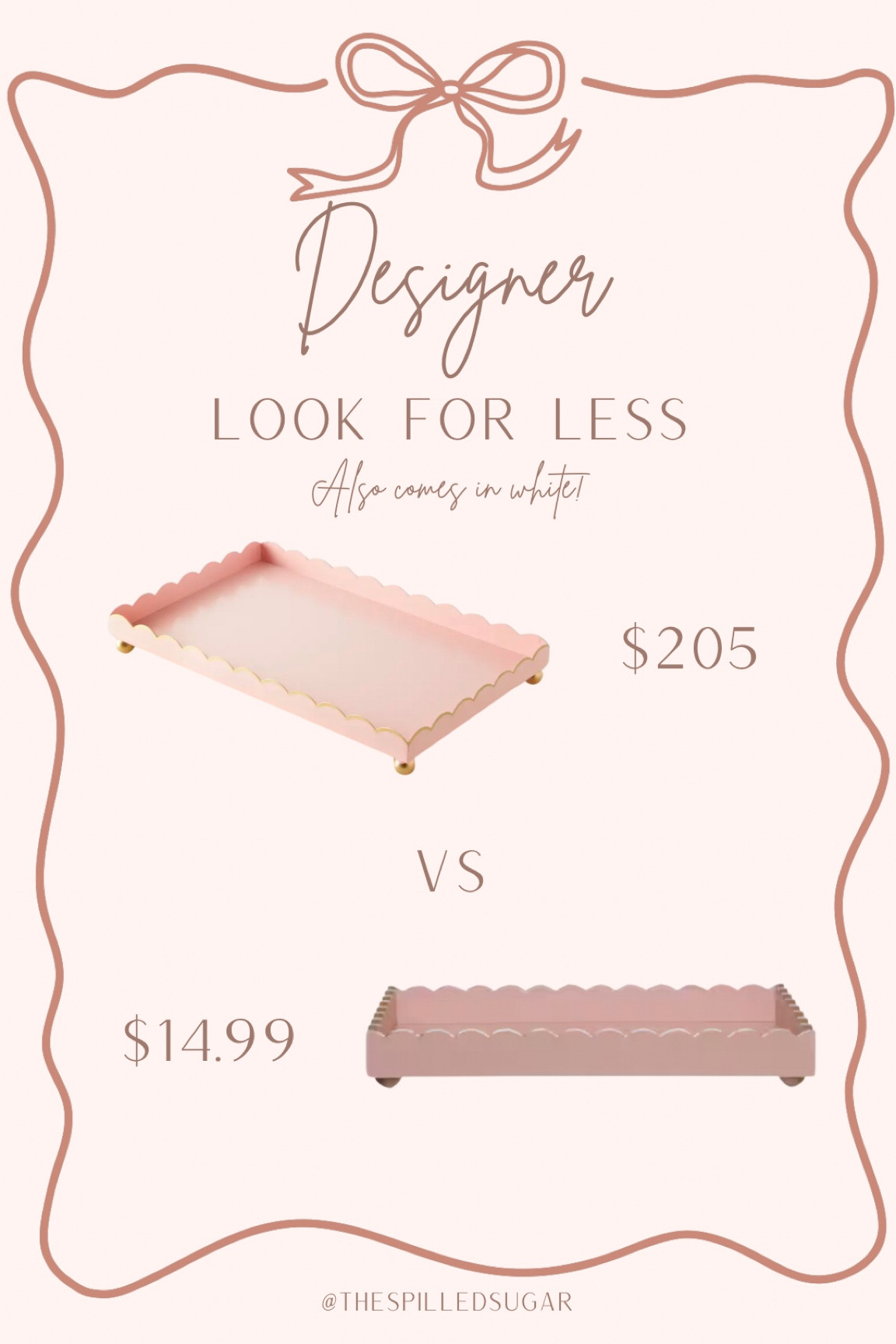 Designer look for less! Would you save or splurge?

This pretty scalloped tray also comes in white! I love the gold trim and feet!

#LTKHome #LTKFindsUnder50 #LTKGiftGuide