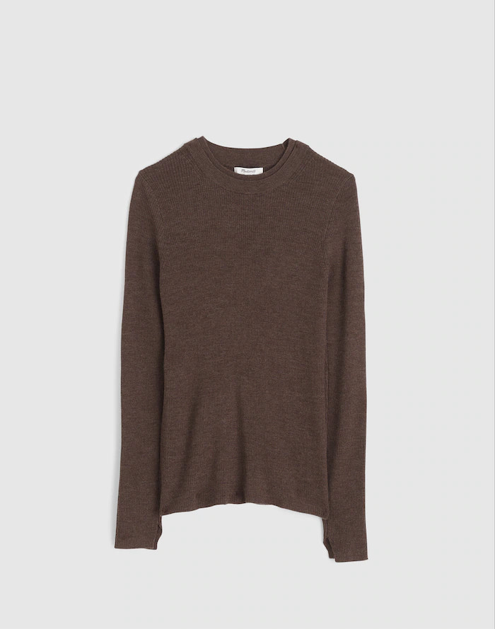Double-Layered Crewneck Sweater in Merino-Wool Silk | Madewell