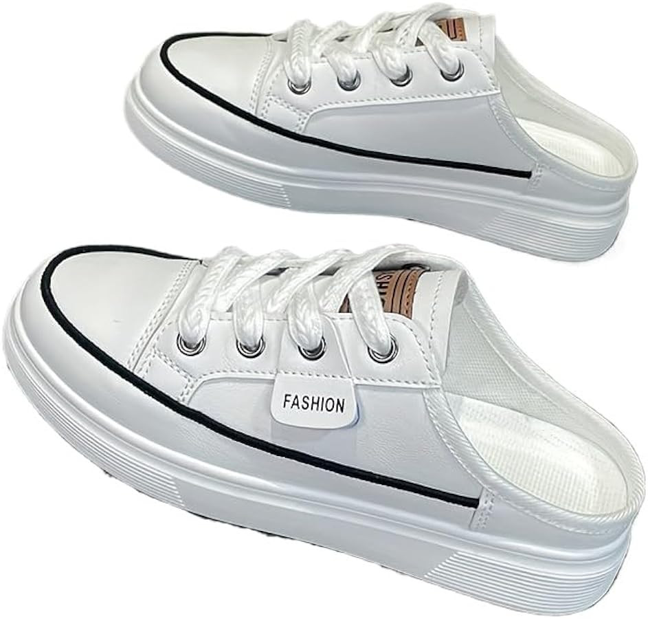 Women's Flat Mule Sneakers, Slip On Backless Casual Lazy Shoes, Half Closed Toe Breathable Walkin... | Amazon (US)