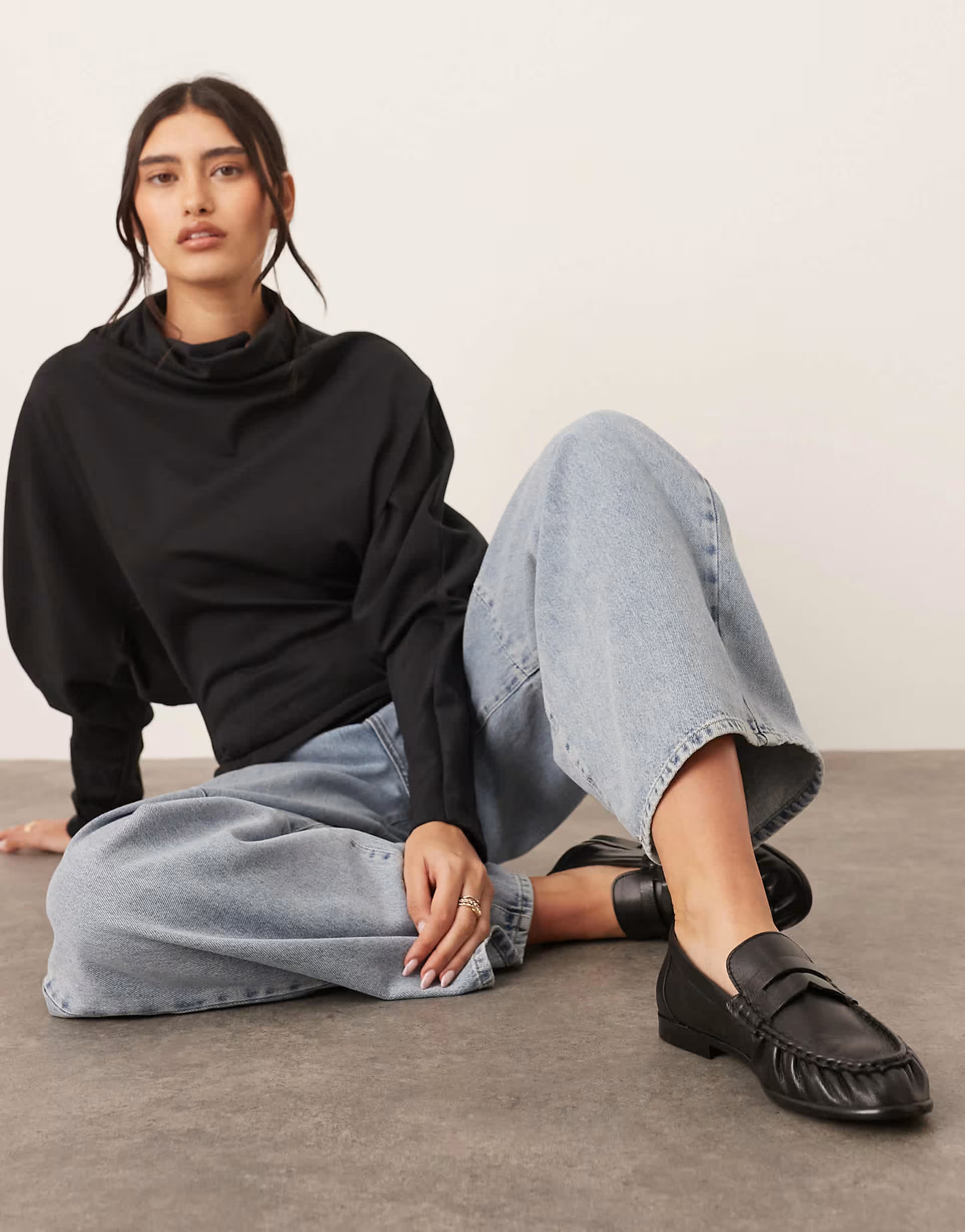 ARRANGE Premium leather loafers in black | ASOS (Global)