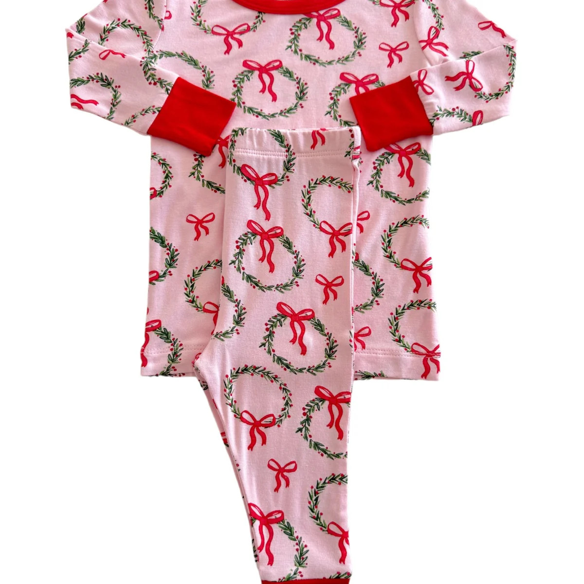 Long Sleeve 2-Piece Set, Wreath Pink | SpearmintLOVE