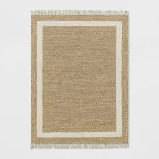 Braided Outdoor Rug with Fringe Neutral/Ivory - Threshold™ designed with Studio McGee | Target