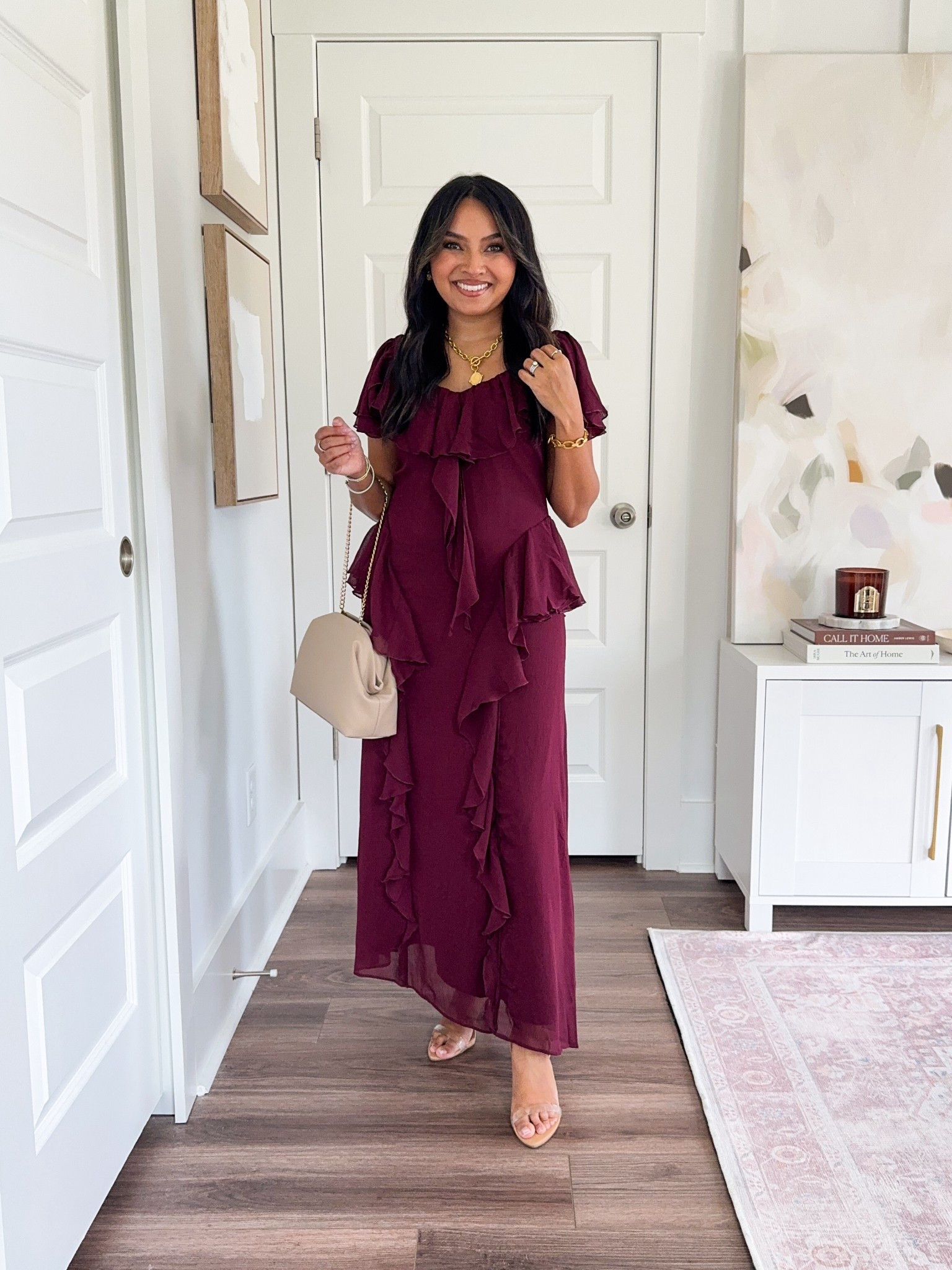 Garnet burgundy dress size 0 petite TTS
Clear heels size 5 TTS


#LTKStyleTip #LTKPetite #LTKSaleAlert