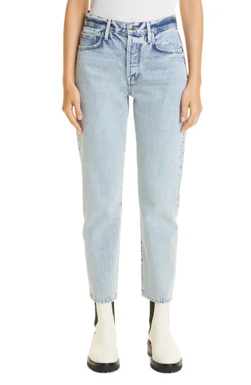 FRAME Le Original Ripped High Waist Crop Jeans in Rich Lake at Nordstrom, Size 28 | Nordstrom