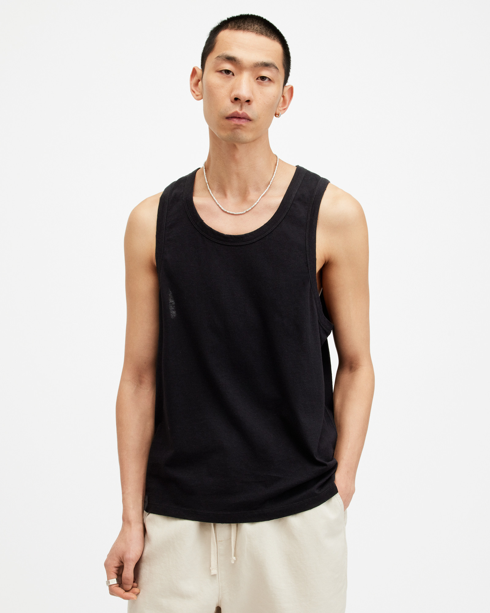 Kendrick Relaxed Fit Tank Top Jet Black | ALLSAINTS US | AllSaints US