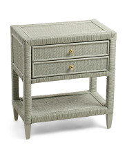24in Woven Rattan 2 Drawer Accent Table | Marshalls