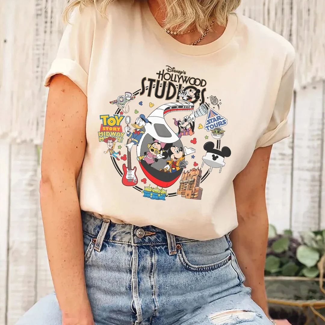 Vintage Disney Hollywood Studios T- Shirt, Retro Hollywood Studios Shirt, Disneyland Trip 2023 Sh... | Etsy (US)