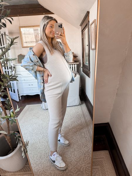 Bump friendly amazon outfit
Free people inspired sweater jumpsuit, wearing size medium 

Nike court sneakers
Maternity outfit 

#LTKbump