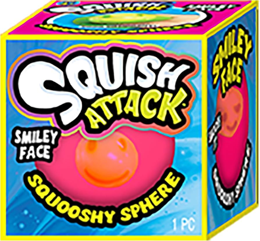 JA-RU Squish Attack Ball (1 Unit Assorted) Squooshy Sphere with 6 Different Smiley Faces. Fidget ... | Amazon (US)
