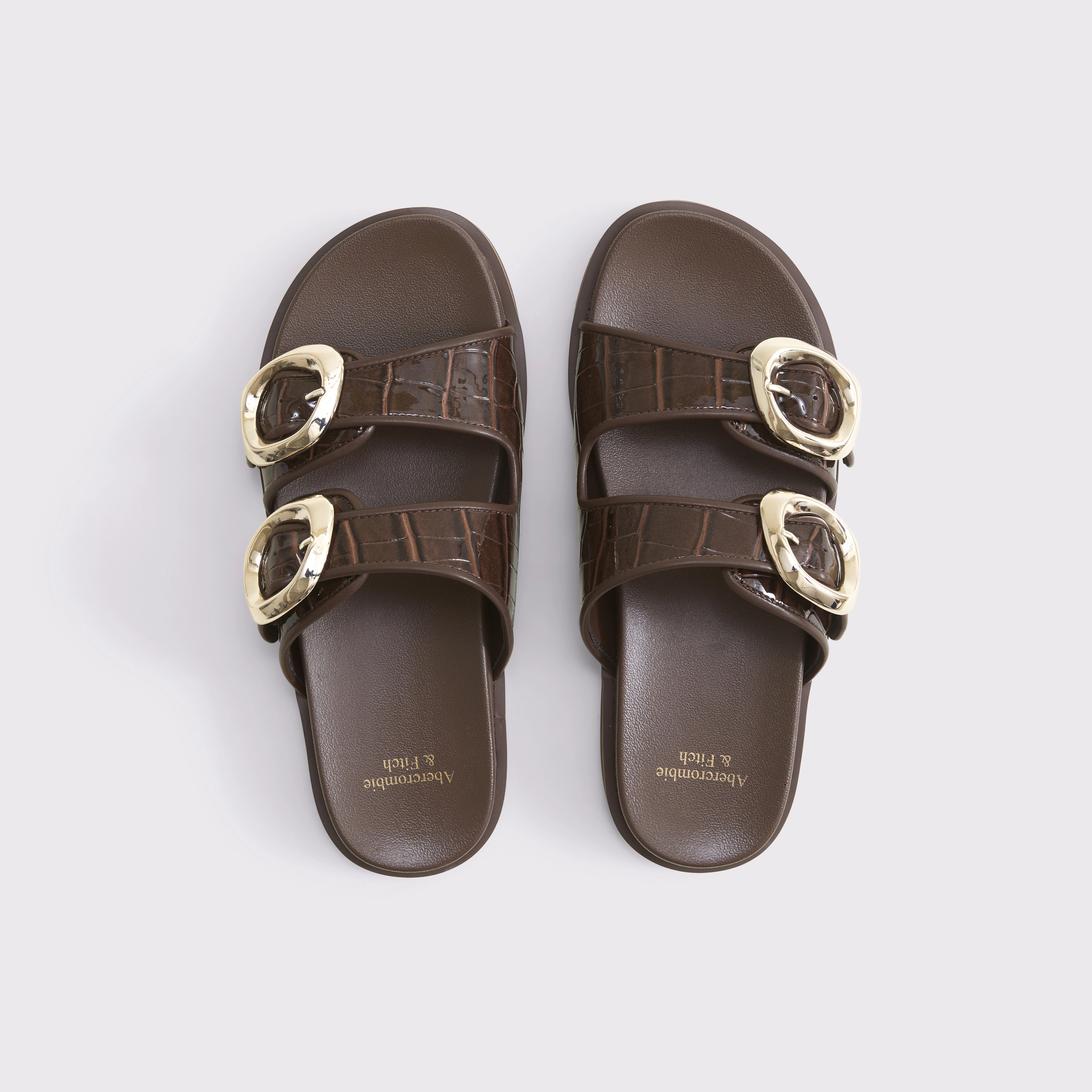 Embossed Crocodile Slide Sandals | Abercrombie & Fitch (US)