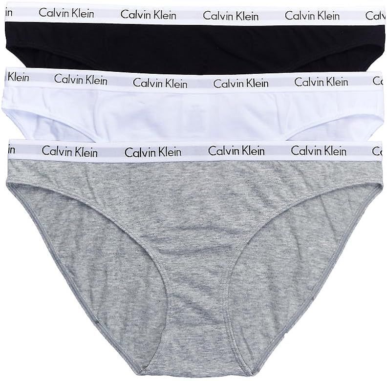Calvin Klein Women's Carousel Logo Cotton Stretch Bikini Panties, 3 Pack | Amazon (US)
