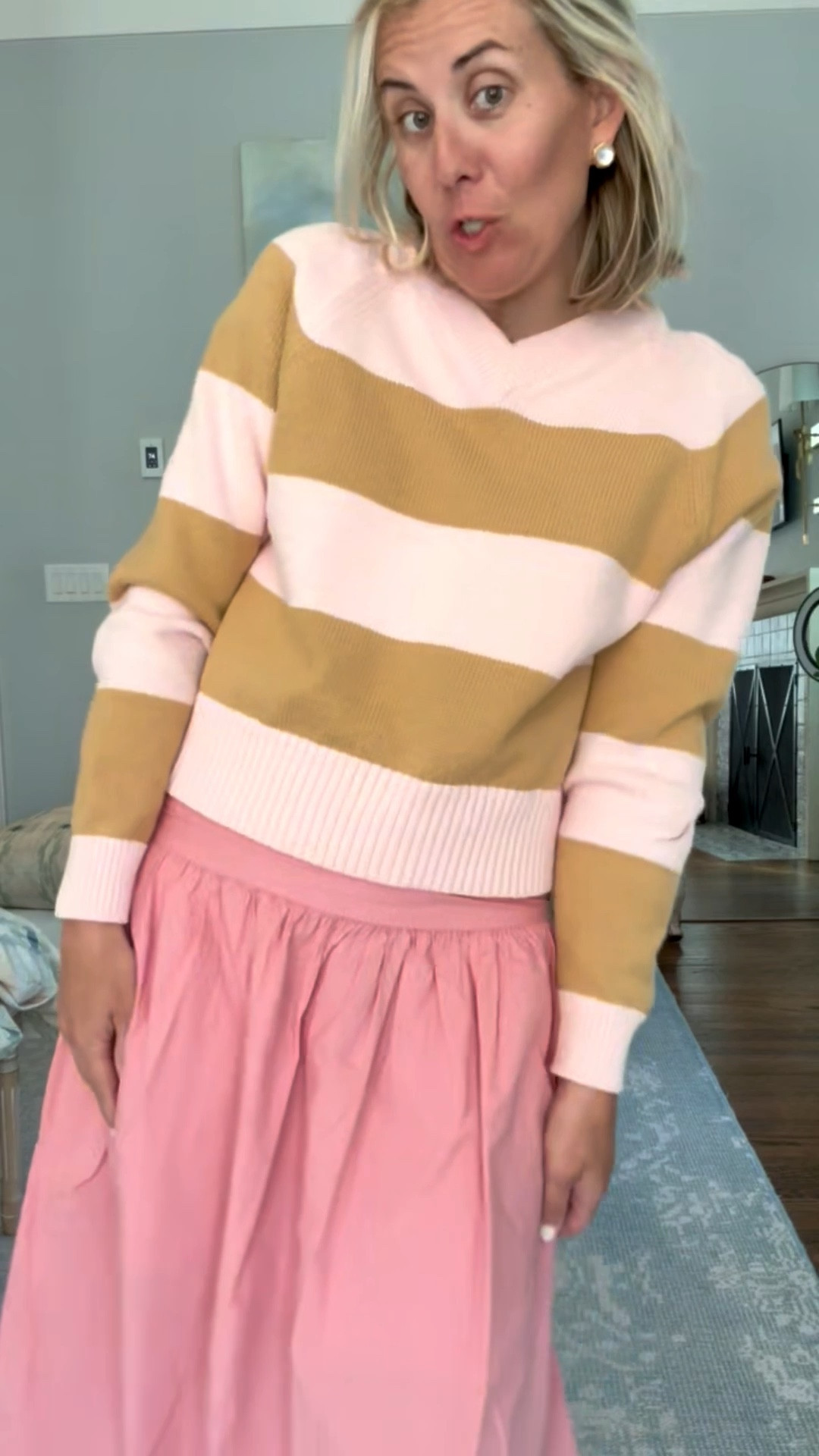 Umm how cute is this combo?!? This skirt is so good and having a sweater as a layer this time of year is perfect! I wear xs in sweater & small skirt. 

Grab the sweater & skirt on sale!! 

#LTKSaleAlert #LTKdayinmylife #LTKmomlife