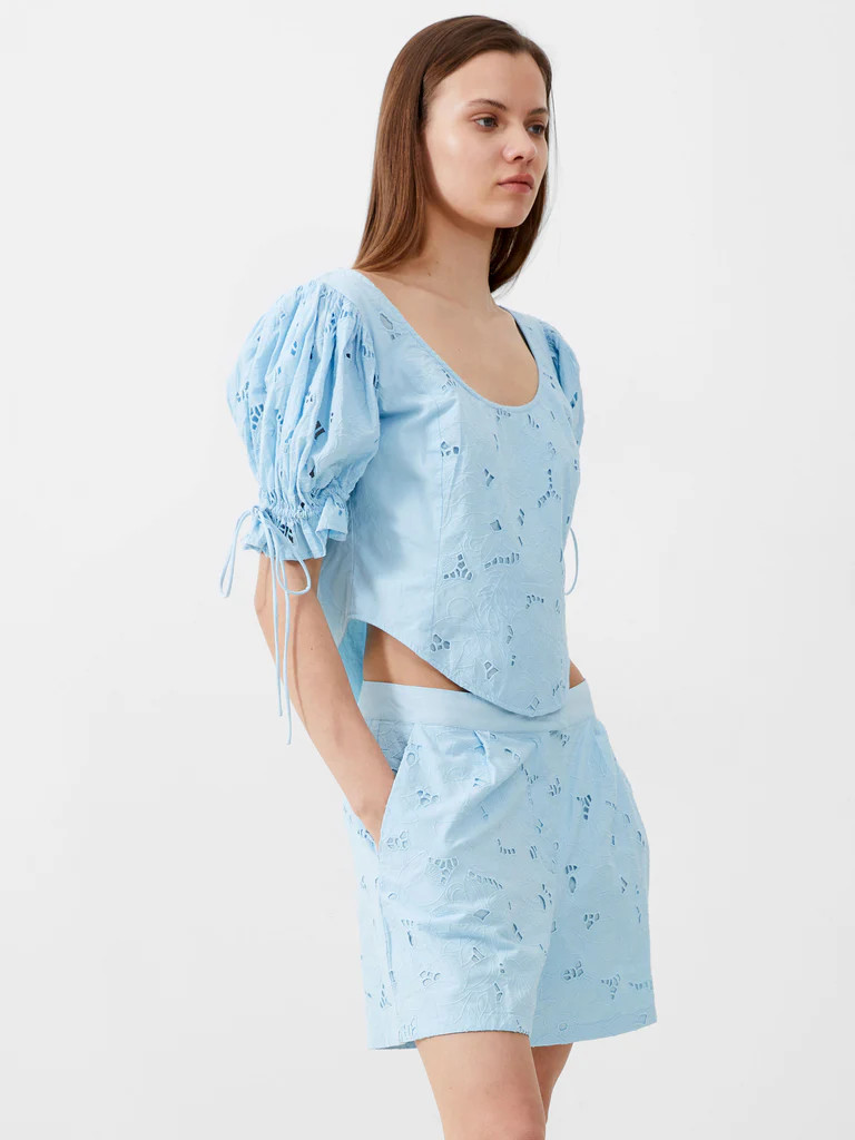 Rhodes Cotton Embroidered Top | French Connection (US)