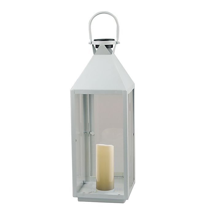 W Home™ Solar Large Metal Lantern | Bed Bath & Beyond | Bed Bath & Beyond