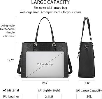 Laptop Bag for Women 15.6 inch Laptop Tote Bag Leather Classy Computer Briefcase for Work Waterpr... | Amazon (US)