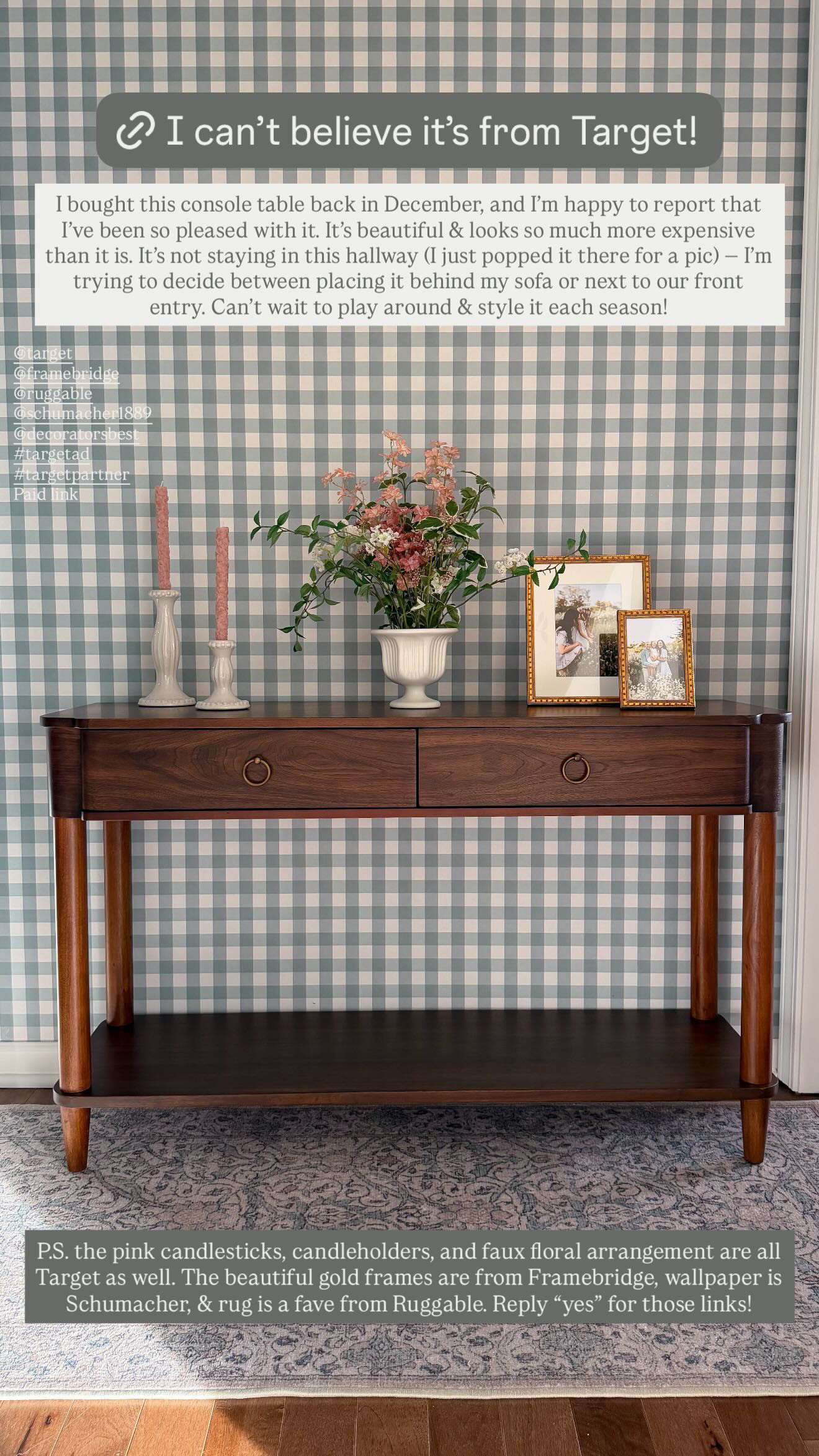 I bought this console from Target a few months back and I've been so happy with it! It's really high quality and very affordable. 

Home decor, console table, Target, Target home 

 #LTKHome