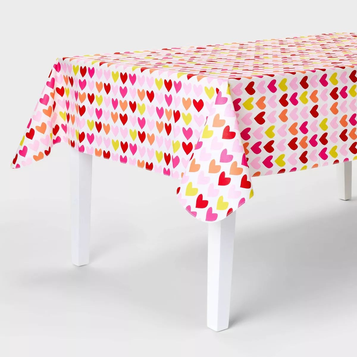 68" x 84" PEVA Tablecloth 'Multi Heart' - Spritz™ | Target