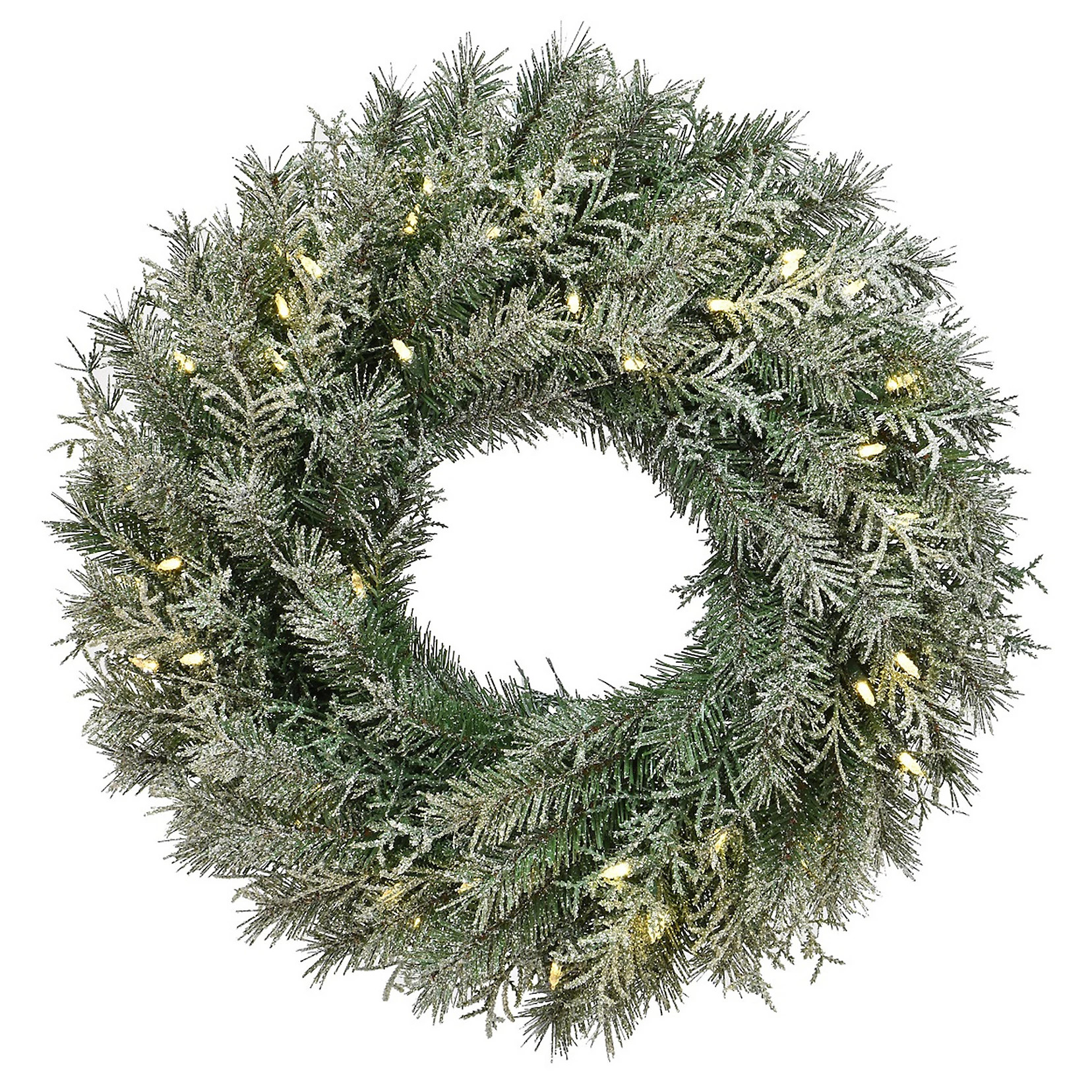 National Tree Company 24" Snowy Stonington Fir Wreath with LED Lights | Kohl's