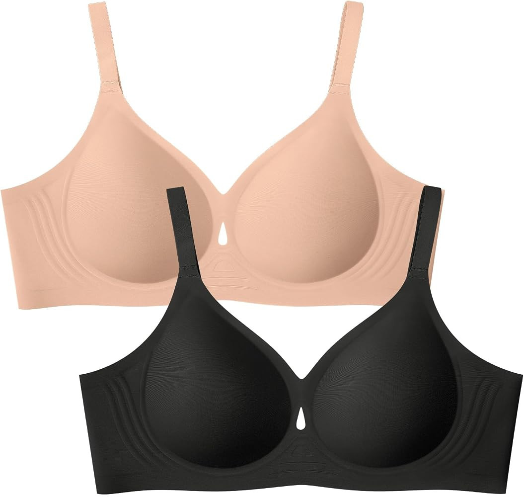 LetsJoli Wireless Bras for Women No Underwire Jelly Bras Seamless Push Up Full Coverage Bralettes... | Amazon (US)