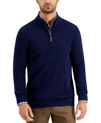 Club Room Men's Quarter-Zip Textured Cotton Sweater, Created for Macy's  - Macy's | Macy's
