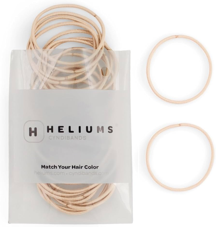 Heliums Thin Hair Elastics - Beige Blonde - 2mm Hair Ties for Thin Hair, 1.75 Inch, Medium Hold N... | Amazon (US)