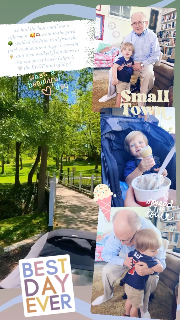 we had the best small town afternoon 🥰🫶🏽 went to the park 🌳, walked the little trail from the park to downtown to get icecream 🍦, and then walked from there to visit our sweet Uncle Edgar!! 
🤍 the BEST kind of day!! 

#LTKbaby #LTKfit #LTKfamily