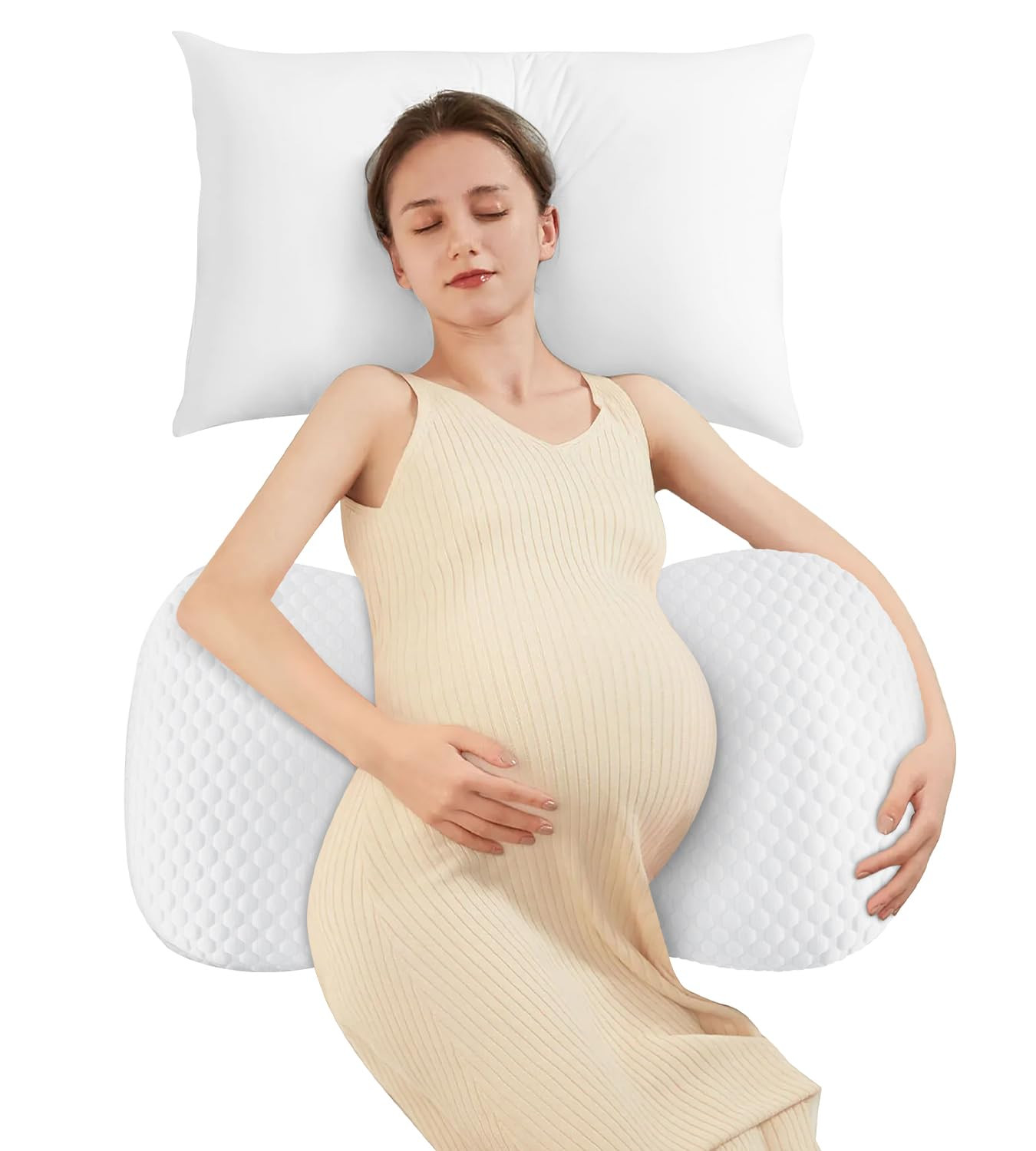 Pregnancy Pillow Cooling for Sleeping, Detachable and Adjustable Double-Sided Support Maternity P... | Amazon (US)