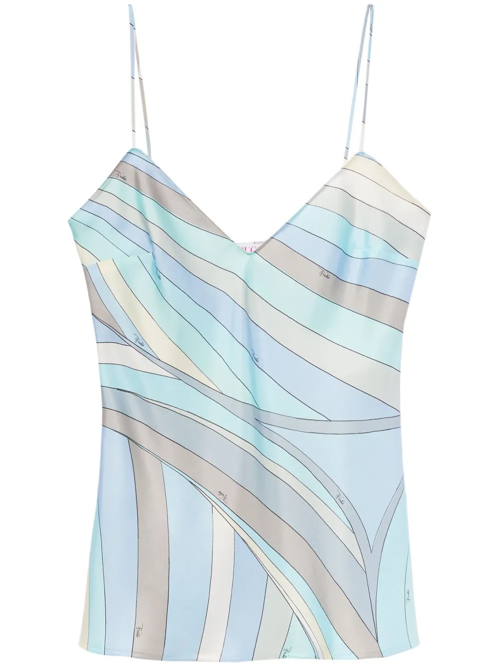 PUCCI Iride-print silk-twill Top | Blue | FARFETCH | Farfetch Global