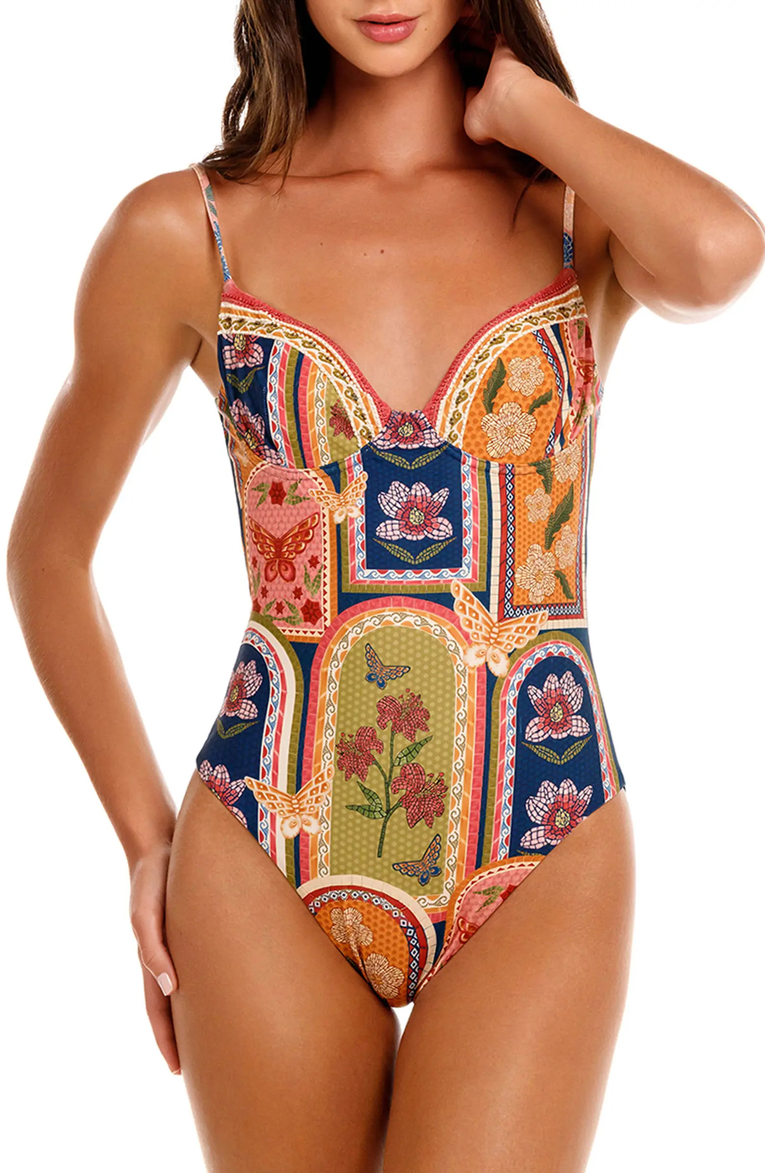 Agua Bendita Petra Fiore Underwire One-Piece Swimsuit | Nordstrom | Nordstrom