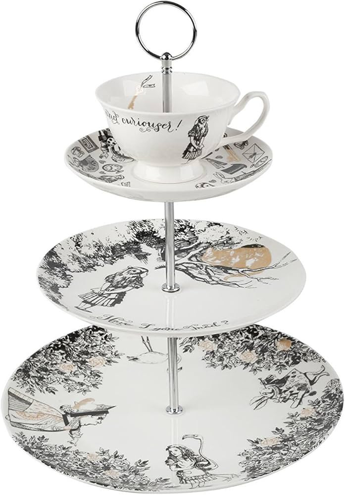 Victoria & Albert V&A Alice in Wonderland 3-Tier Cake Stand, White | Amazon (UK)