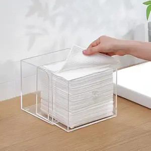 Disposable Face Towel Holder with Drawer, Acrylic Storage Box for Clean Skin Club, Acrylic Face T... | Amazon (US)