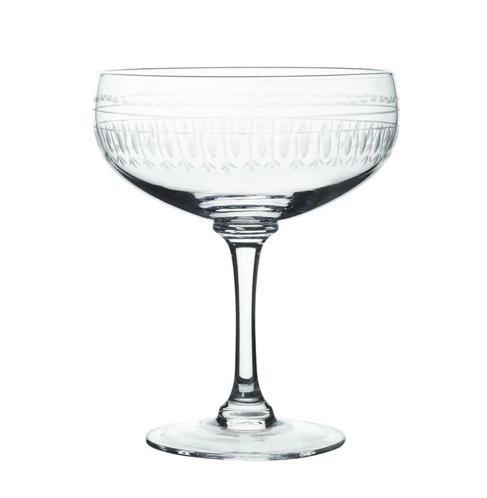 Crystal Cocktail Glasses with Ovals Design, Set of 4 | Paloma & Co.