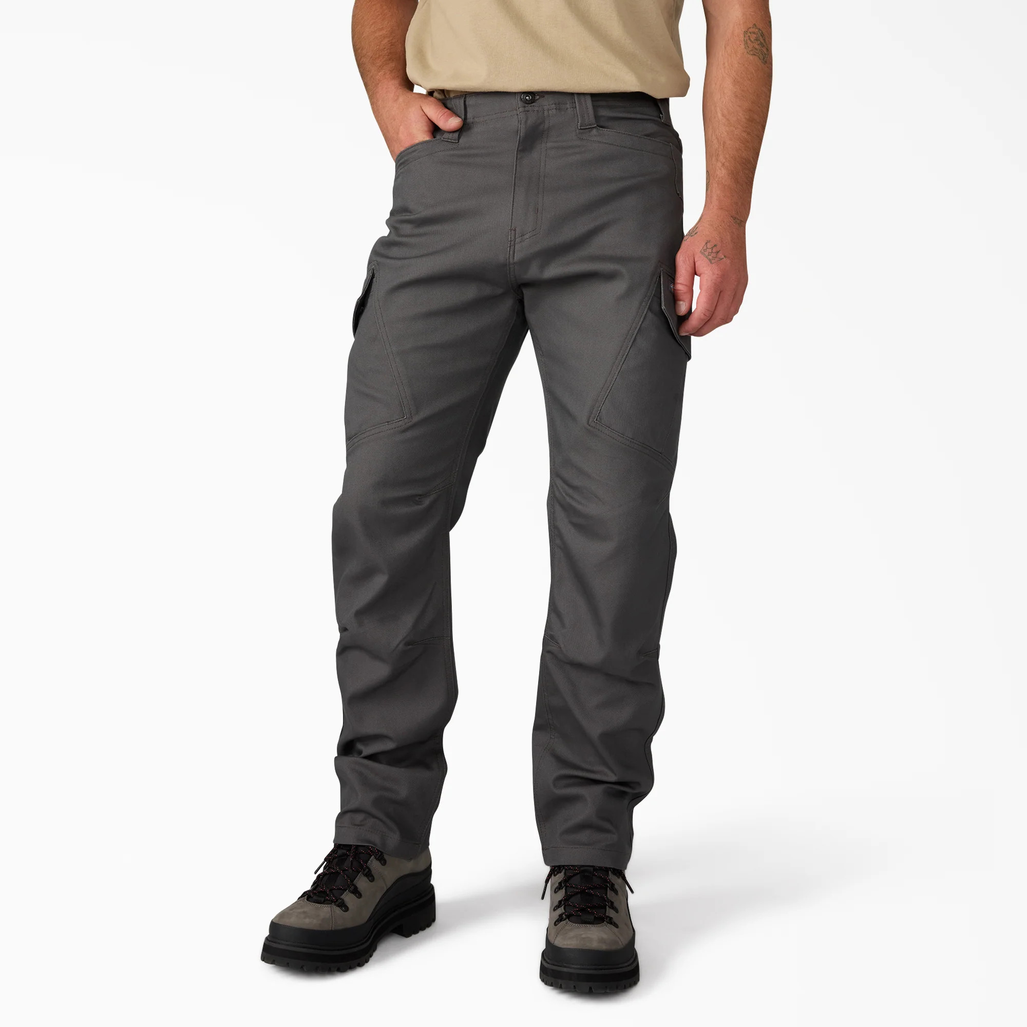 Dickies Men's Tradebuilt Duck Canvas Cargo Pants in Slate Gray size 34 | Dickies