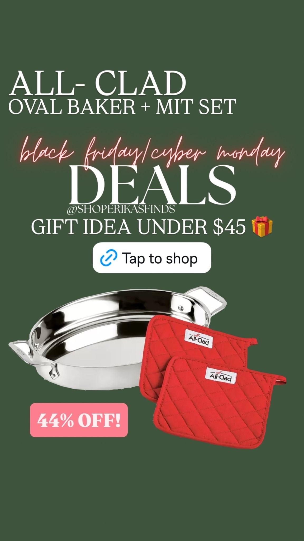ALL- CLAD OVAL BAKER + MIT SET GIFT IDEA UNDER $45 🎁 44% OFF!