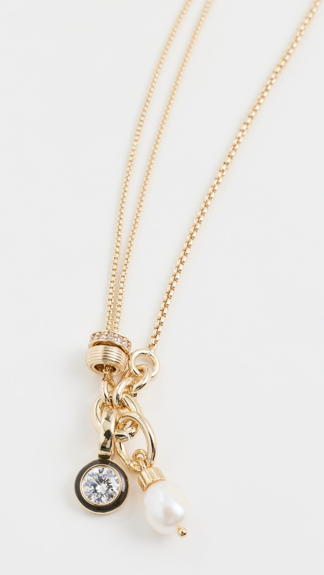 The Double Drop Cubic Pendant Necklace | Shopbop