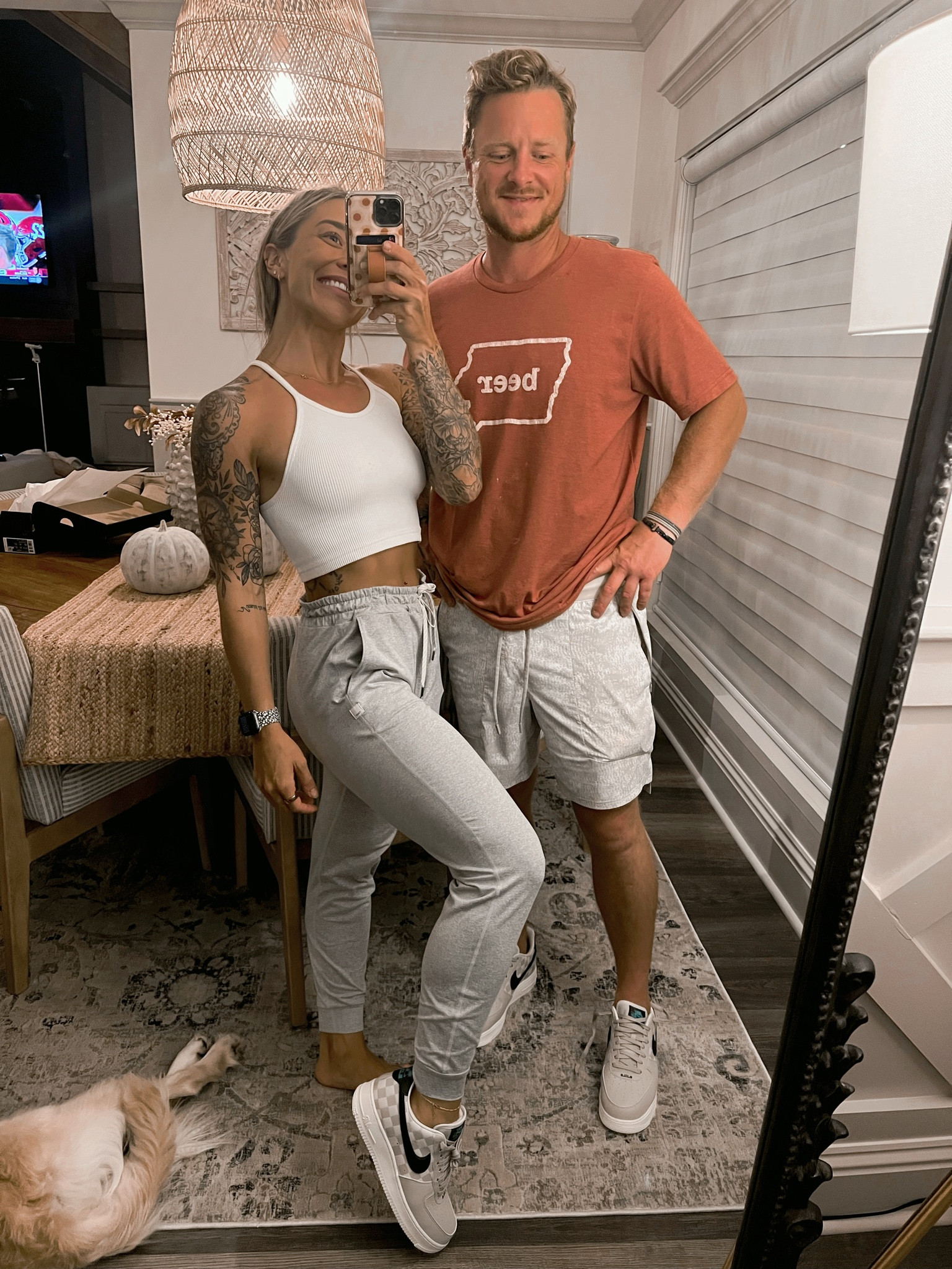 MATCHY MATCHY🫶🏼✨ guess who is in love w/ his new Air Force Ones🤭👀🙈 so dang cute for fall! I go tts! 

#LTKstyletip #LTKFind #LTKshoecrush