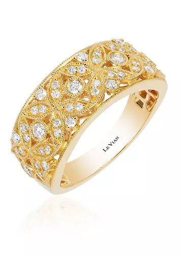 3/8 ct. t.w. Vanilla Diamonds® Band Ring in 14K Honey Gold™ | Belk
