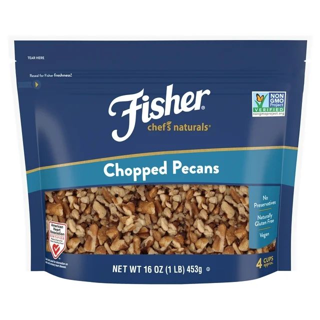 Fisher Chef's Naturals Gluten Free, No Preservatives, Non-GMO Chopped Pecans, 16 oz Bag | Walmart (US)