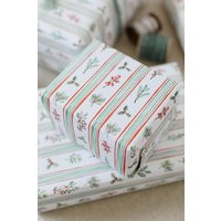 Holiday Garland Gift Wrap Floral Stripes Christmas Wrapping Paper Sheets | Etsy (US)