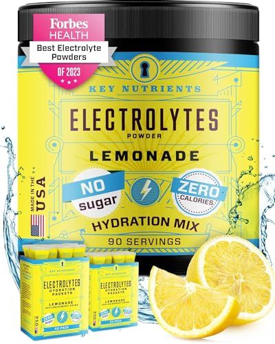 KEY NUTRIENTS Multivitamin Electrolytes Powder No Sugar - Refreshing Lemonade Post Workout and Re... | Amazon (US)
