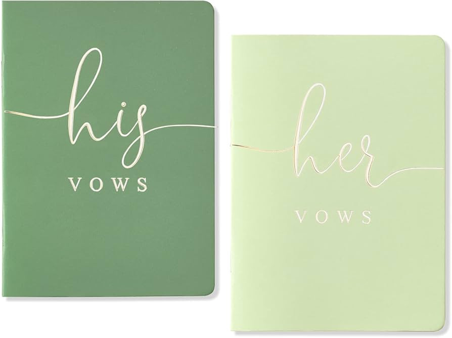 Spacobo Wedding Vow Books His and Hers Vows Booklets, Lined Paper, Set of 2 (Green + Mint): Amazo... | Amazon (US)