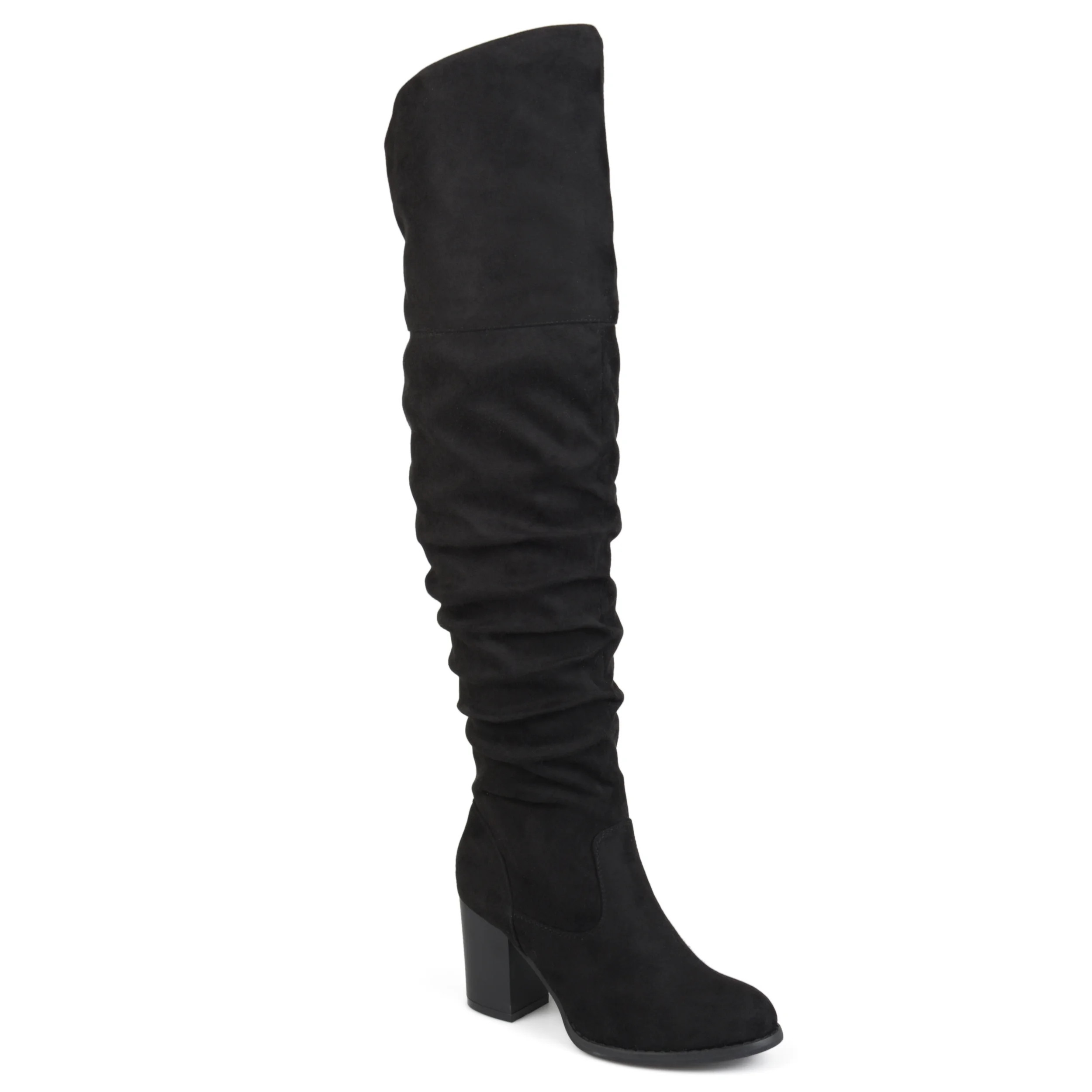 Journee Womens Kaison Extra Wide Calf Stacked Heel Over The Knee Boots | Walmart (US)
