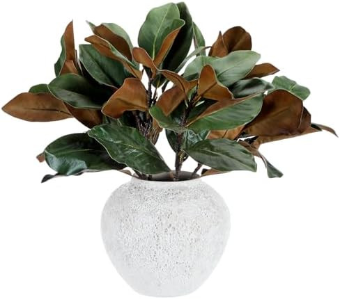 6 Pcs Magnolia Artificial Leaves Branches 3D Magnolia Pick Real Touch Faux Stems Simulation Leave... | Amazon (US)