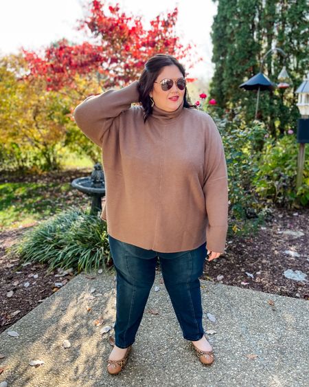 Love this cozy sweater with dolman sleeves. Size inclusive in sizes 00-40. Love when I as a plus size person can share items with smaller friends! If you like ultra high rise jeans, these are amazing  

#LTKcurves